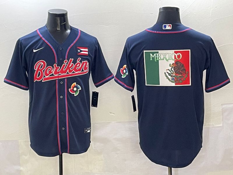 Men Puerto Rico Blank Blue Joint Name 2025 Nike MLB Jersey style 11->more jerseys->MLB Jersey